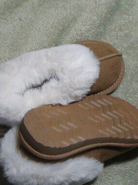 Cat & Jack Toddlers Kids Piper Faux Fur Cuff Scuff Slippers Size XL 11(7L) Brown